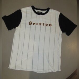 Brixton White and Black Striped T-Shirt